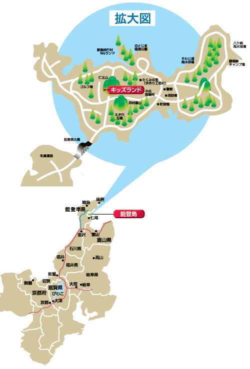 成基学園能登島キッズランドのマップ