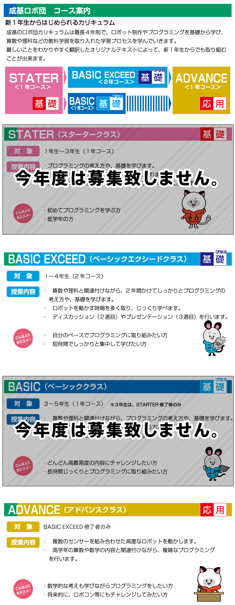 成基ロボ団 コース案内
